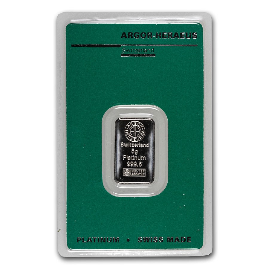 5 gram Platinum Bar - Argor-Heraeus (In Assay)