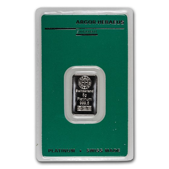 5 gram Platinum Bar - Argor-Heraeus (In Assay) 5 gram Platinum Bar - Argor-Heraeus (In Assay)