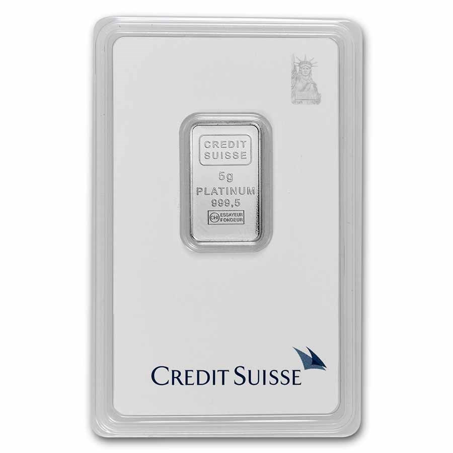 5 gram Platinum Bar - Credit Suisse (New Assay)