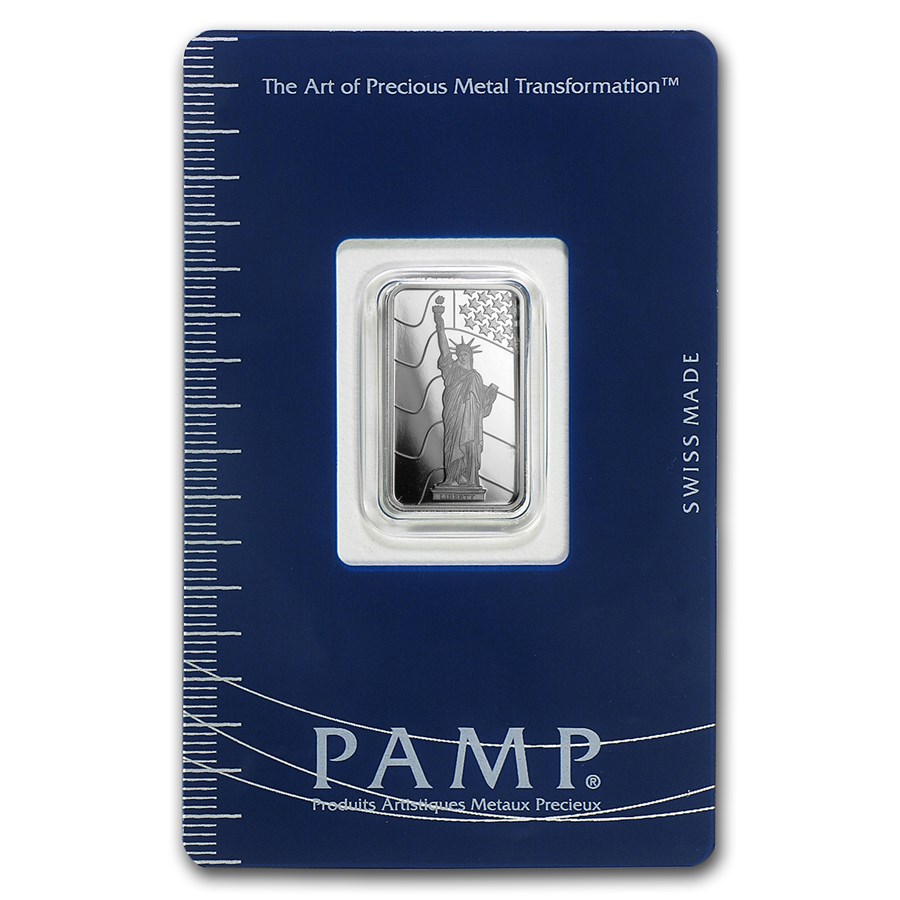 5 gram Platinum Bar - PAMP Suisse Statue of Liberty (In Assay)