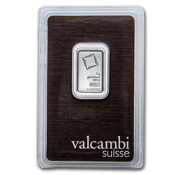 5 gram Platinum Bar - Valcambi (In Assay)