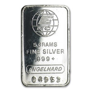 5 gram Silver Bar - Engelhard 5 gram Silver Bar - Engelhard