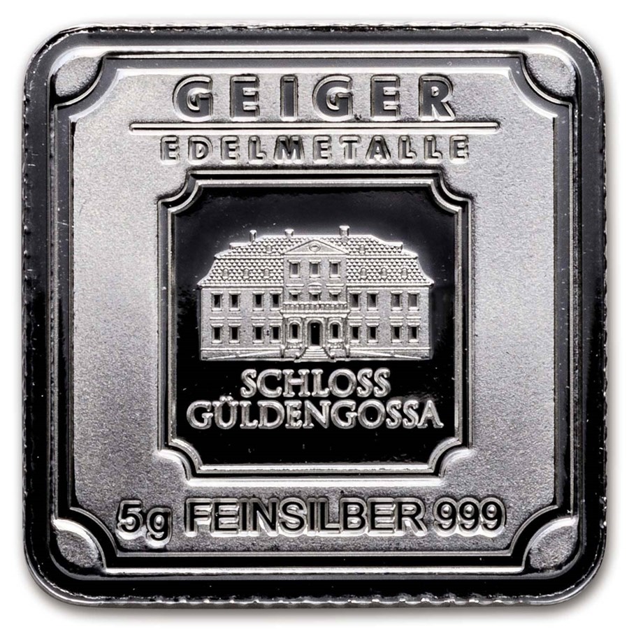 5 gram Silver Bar - Geiger Edelmetalle (Original Square Series)