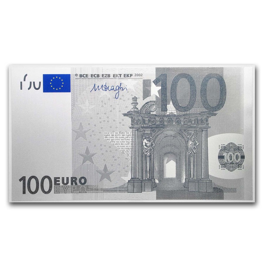 100 Silver Note Buy 5 gram Silver Note - €100 Euro Note Replica (New Design) | APMEX