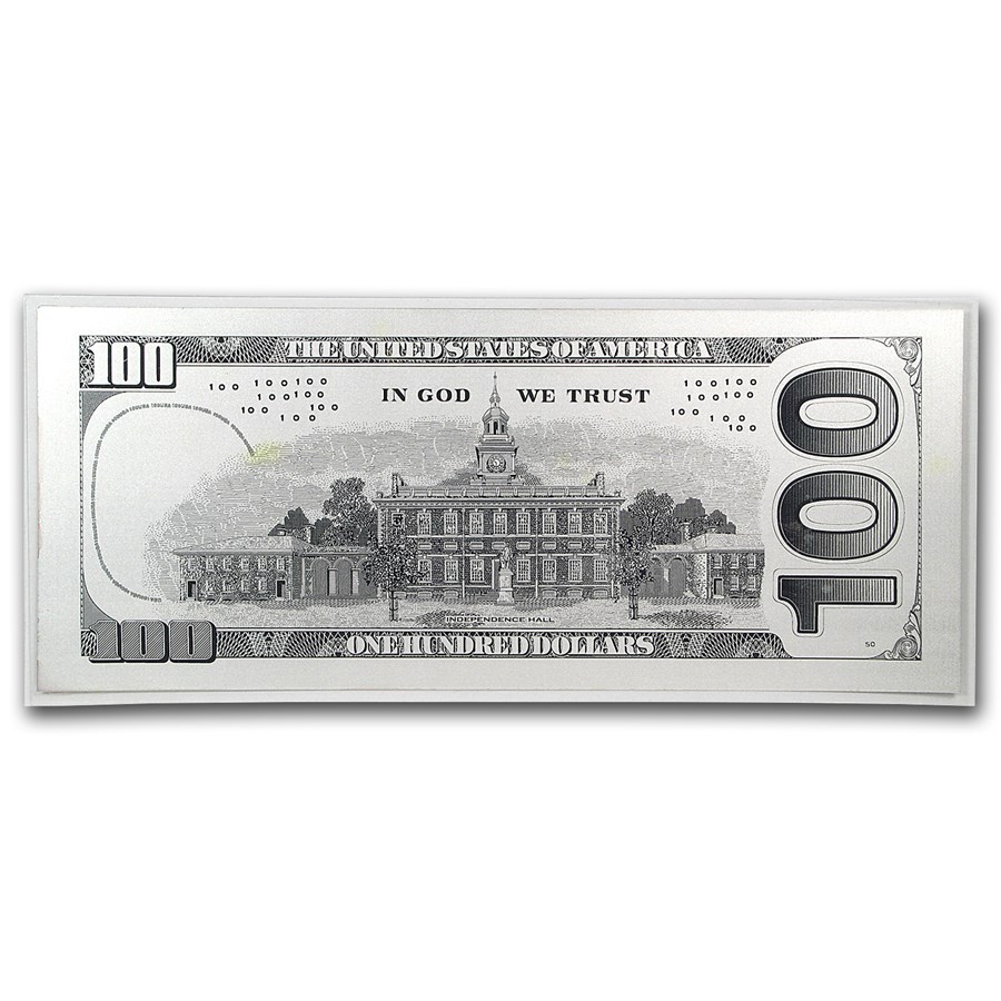 Buy 5 gram Silver Note 100 Replica Ben Franklin (Off Quality) APMEX