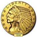 $5 Indian Gold Half Eagle (Cleaned)