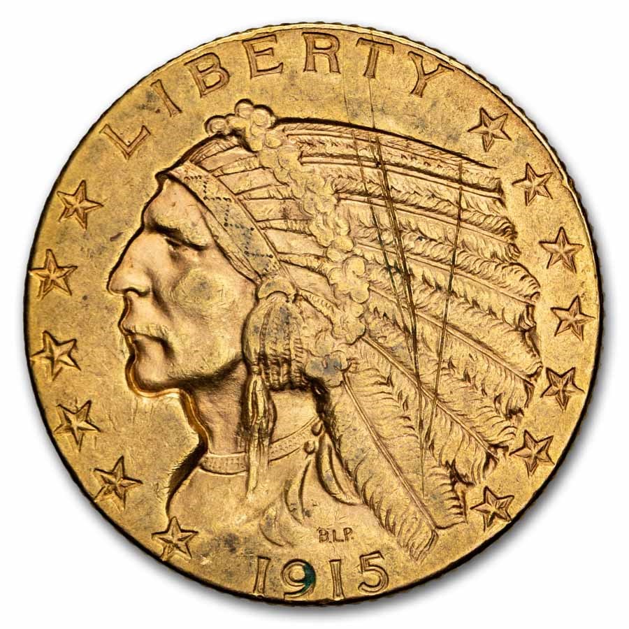 $5 Indian Gold Half Eagle (Damaged)