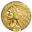 $5 Indian Gold Half Eagle MS-62 PCGS (Random Year)