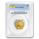 $5 Indian Gold Half Eagle MS-62 PCGS (Random Year)