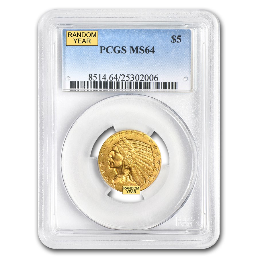 $5 Indian Gold Half Eagle MS-64 PCGS
