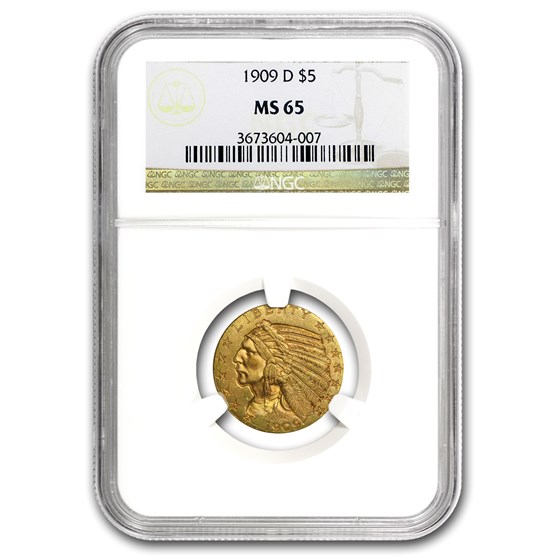 $5 Indian Gold Half Eagle MS-65 NGC $5 Indian Gold Half Eagle MS-65 NGC