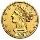 $5 Liberty Gold Half Eagle (Cleaned)