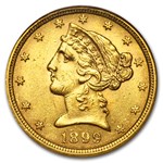 $5 Liberty Gold Half Eagle MS-60 PCGS/NGC