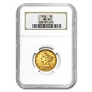 $5 Liberty Gold Half Eagle MS-60 PCGS/NGC