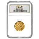 $5 Liberty Gold Half Eagle MS-61 NGC