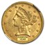 $5 Liberty Gold Half Eagle MS-62 NGC