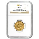$5 Liberty Gold Half Eagle MS-62 NGC