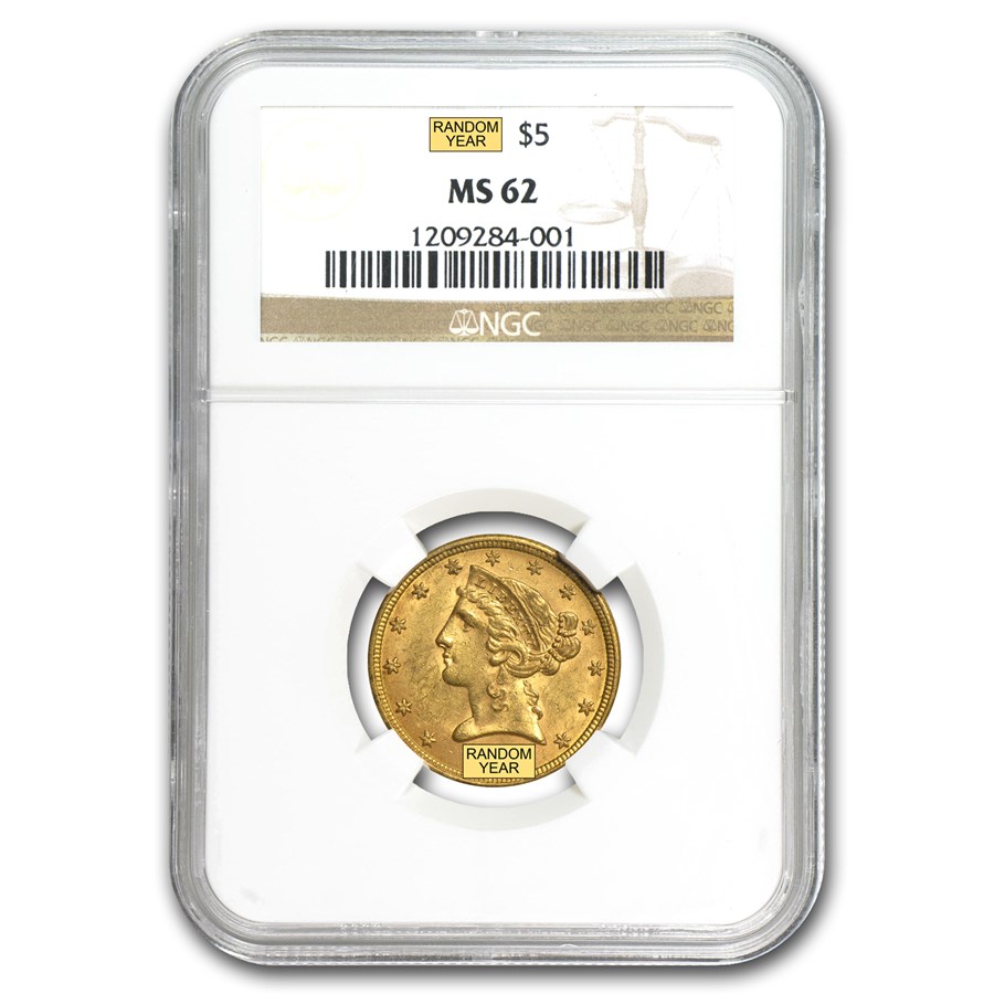 $5 Liberty Gold Half Eagle MS-62 NGC