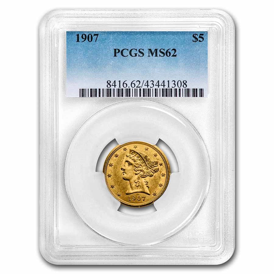 $5 Liberty Gold Half Eagle MS-62 PCGS