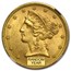 $5 Liberty Gold Half Eagle MS-63 NGC