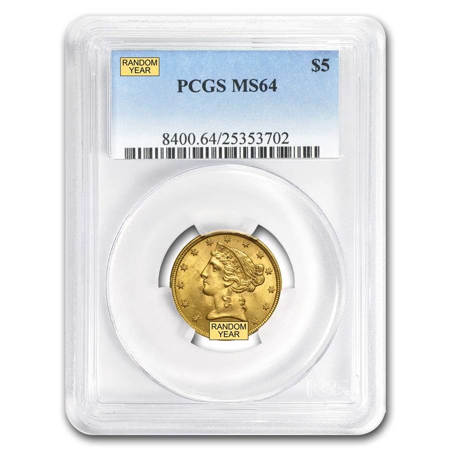 $5 Liberty Gold Half Eagle MS-64 PCGS