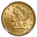 $5 Liberty Gold Half Eagle MS-65 NGC