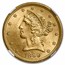 $5 Liberty Gold Half Eagle MS-65 NGC