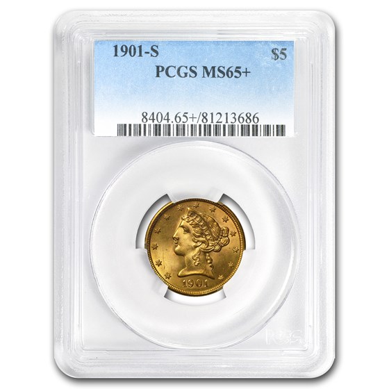 $5 Liberty Gold Half Eagle MS-65+ PCGS $5 Liberty Gold Half Eagle MS-65+ PCGS