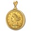 $5 Liberty Gold Half Eagle Pendant (Diamond-ScrewTop Bezel)