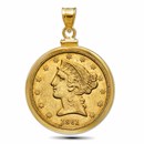$5 Liberty Gold Half Eagle Pendant (Plain-Front Screw-Top Bezel)