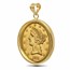 $5 Liberty Gold Half Eagle Pendant (Plain-Front Screw-Top Bezel)