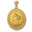 $5 Liberty Gold Half Eagle Pendant (Rope-ScrewTop Bezel)
