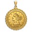 $5 Liberty Gold Half Eagle Pendant (Rope-ScrewTop Bezel)
