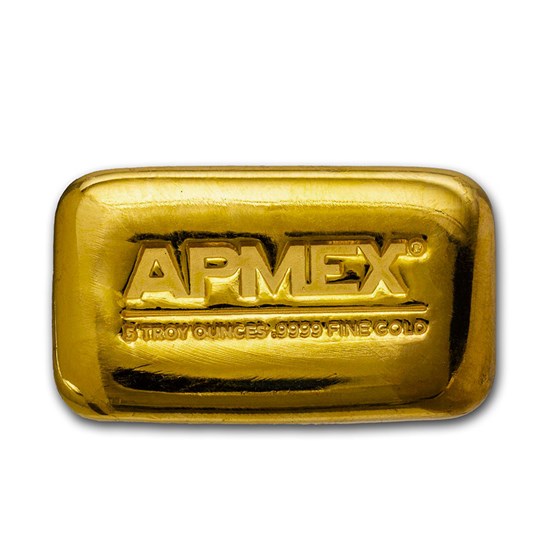 5 oz Cast-Poured Gold Bar - APMEX