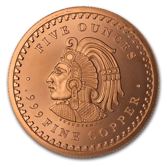 Buy 5 oz Copper Round Aztec Calendar APMEX