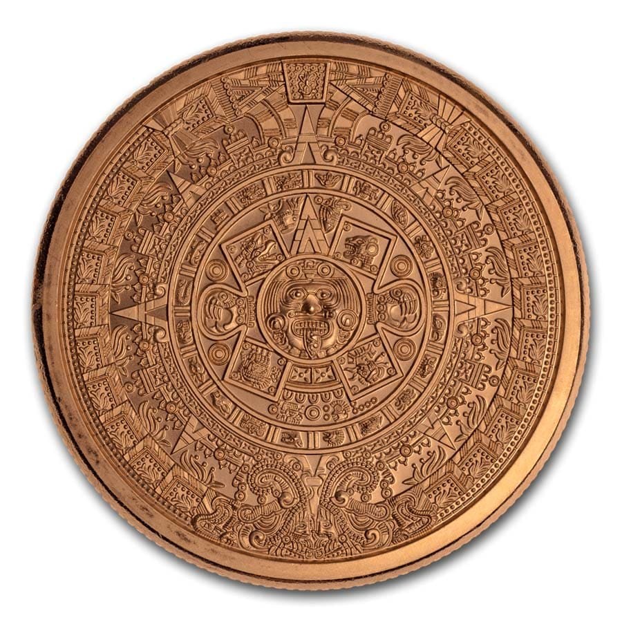 Buy 5 oz Copper Round Aztec Calendar APMEX