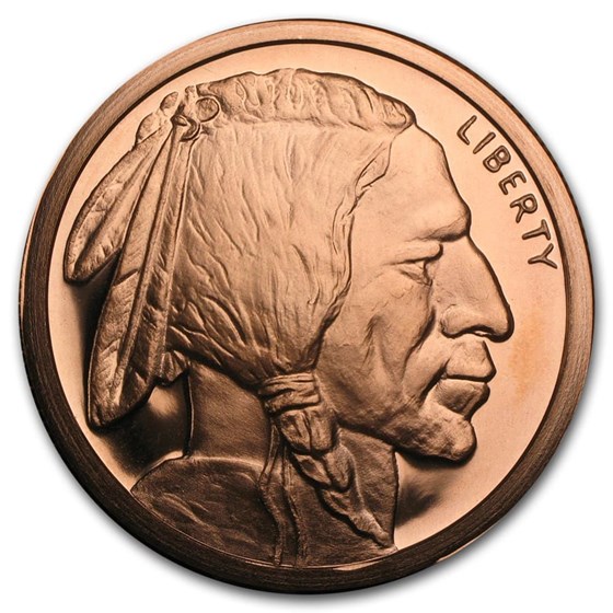 5 oz Copper Round - Buffalo Nickel