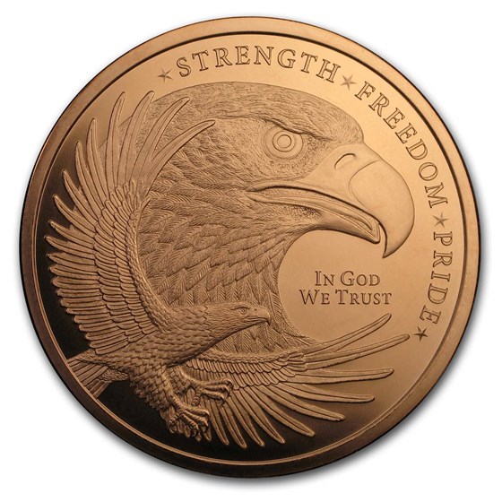 5 oz Copper Round - Eagle (Strength, Freedom, & Pride) 5 oz Copper Round - Eagle (Strength, Freedom, & Pride)