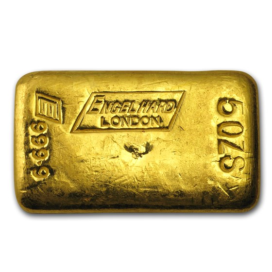 5 oz Gold Bar - Engelhard-London (Poured) 5 oz Gold Bar - Engelhard-London (Poured)
