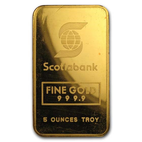 5 oz Gold Bar - Engelhard (Scotiabank, Maple) 5 oz Gold Bar - Engelhard (Scotiabank, Maple)