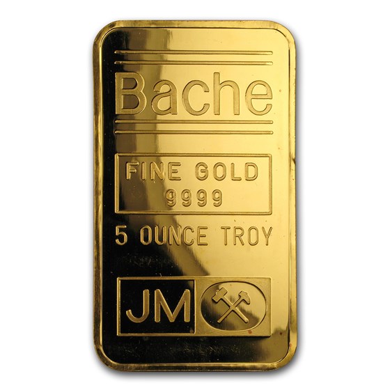 5 oz Gold Bar - Johnson Matthey (Bache, Pressed) 5 oz Gold Bar - Johnson Matthey (Bache, Pressed)