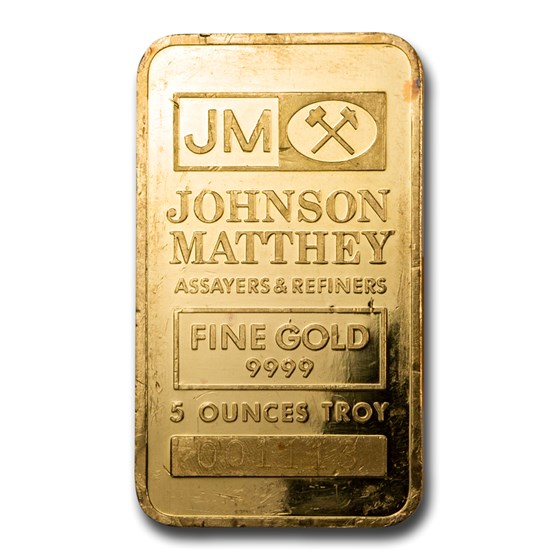 5 oz Gold Bar - Johnson Matthey (TD Bank, Pressed) 5 oz Gold Bar - Johnson Matthey (TD Bank, Pressed)