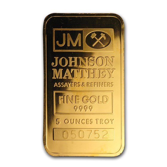 Buy 5 oz Gold Bar - Johnson Matthey | APMEX