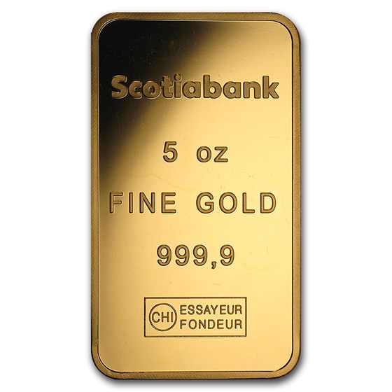Buy 5 oz Gold Bar Scotiabank APMEX