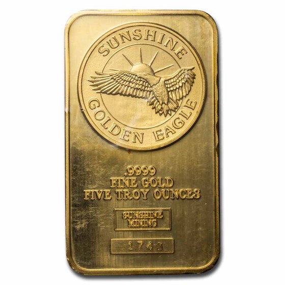 5 oz Gold Bar - Sunshine Minting/Mining (Golden Eagle) 5 oz Gold Bar - Sunshine Minting/Mining (Golden Eagle)