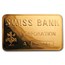 5 oz Gold Bar - Swiss Bank Corporation