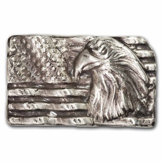 5 oz Hand Poured Silver Bar - Freedom Eagle 5 oz Hand Poured Silver Bar - Freedom Eagle