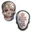 5 oz Hand Poured Silver Skull - Day of the Dead: Spiderweb