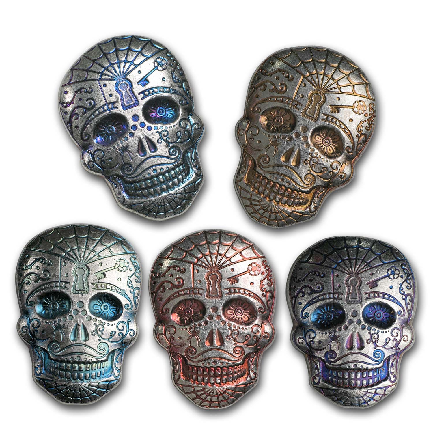 about 9.1 oz Made in the USA Brass Aluminum Alloy Hand Poured Design Skull