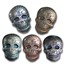 5 oz Hand Poured Silver Skull - Day of the Dead: Spiderweb